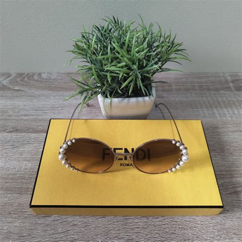 fendi ribbon and pearl sunglasses|Fendi.